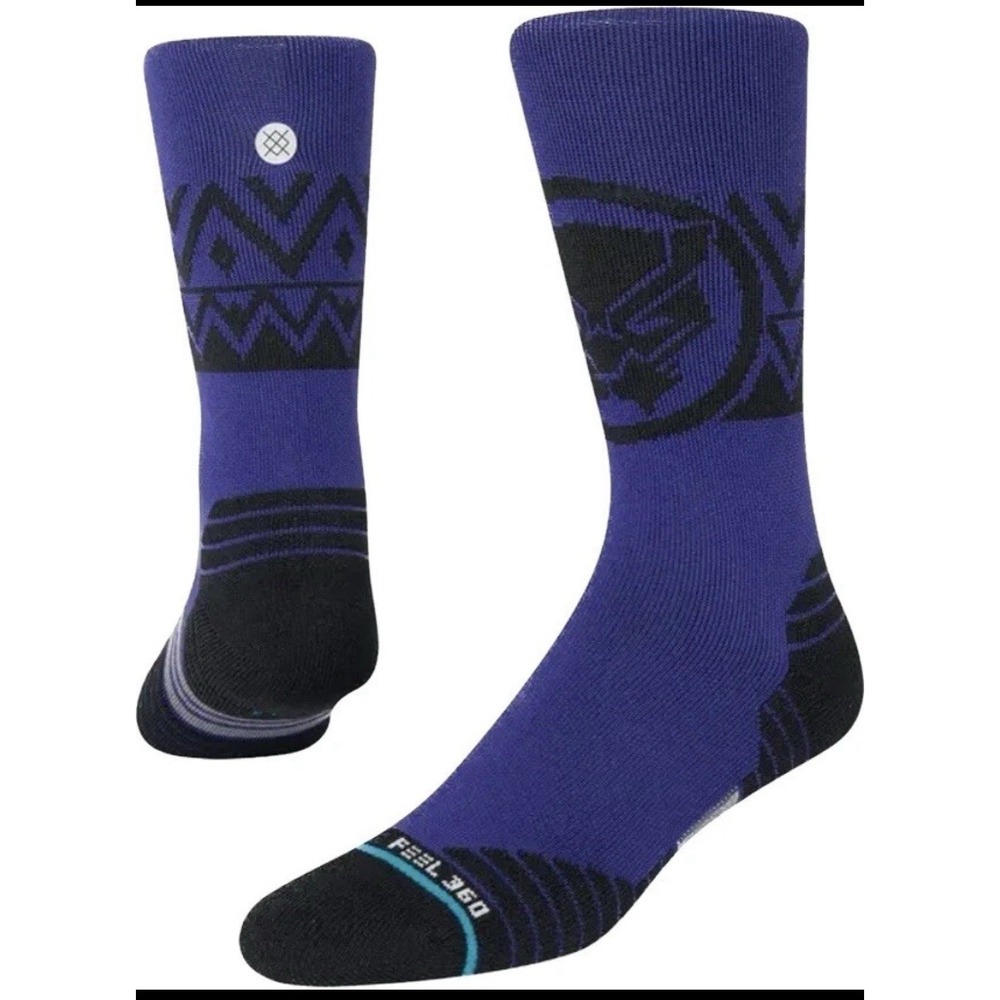 Stance Men's L 9-13 Marvel Crew Socks Infinity THE KING Infiknit Purple Black